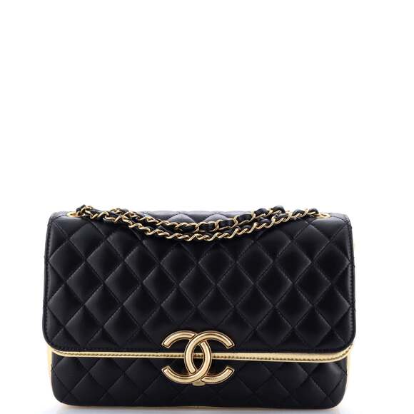 Chanel Cc Chic Double Flap Bag Quilted #178776C46B - Picture 1 of 8